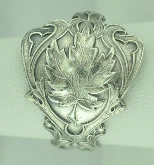 Beautiful 925 Sterling Silver Maple Tree Leaf Spoon Ring
