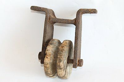 Antique Ship Nautical Wooden Reel Pulley 19 Century
