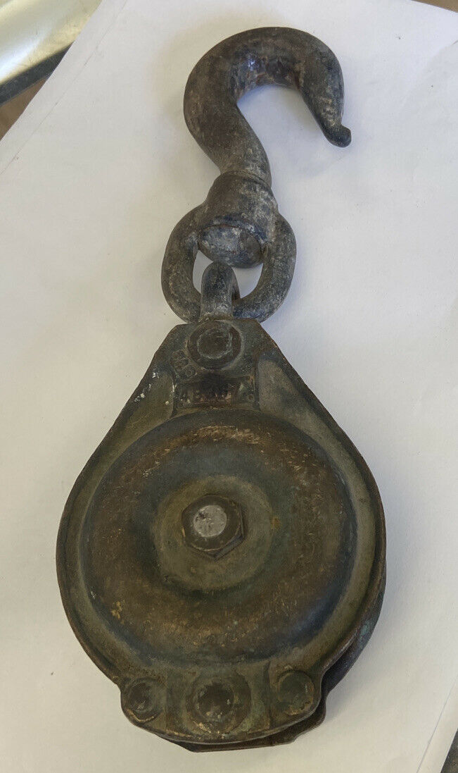 Vintage Brass And Metal Pulley