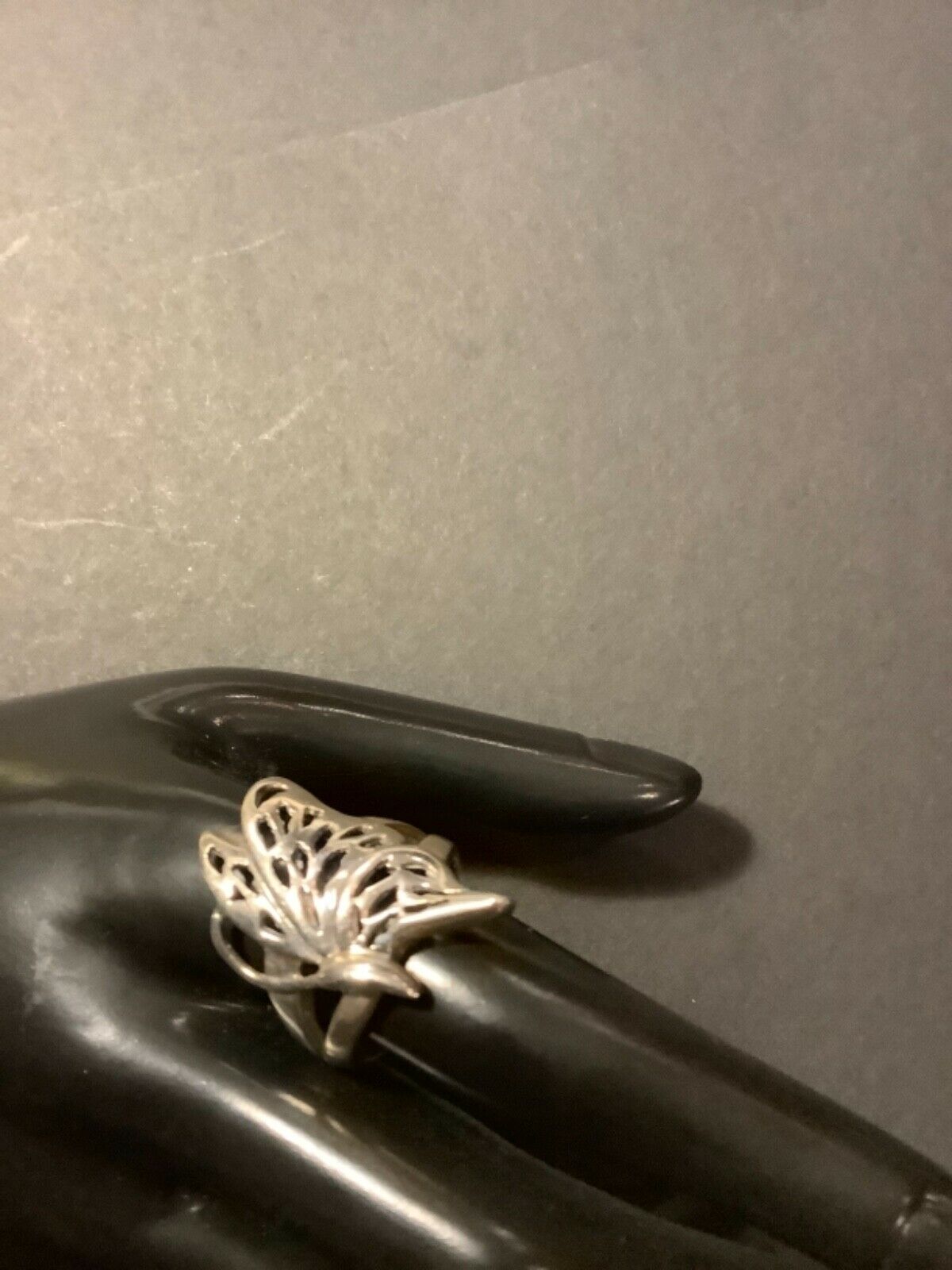 Large Sterling Silver Butterfly Ring,marked”925”,9.5g, Size 10.5