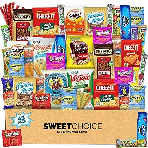 Variety Snack Care Package (45 Count) Gift Box For Teens - Gift Basket Food