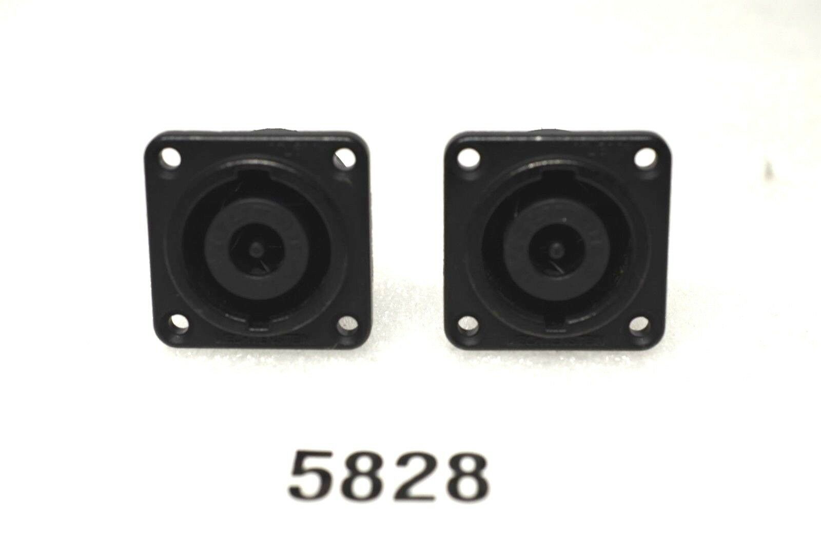 Neutrik Nl8mp Speakon 8-pole Male Chassis Connector Black #5828 (lot Of 2)