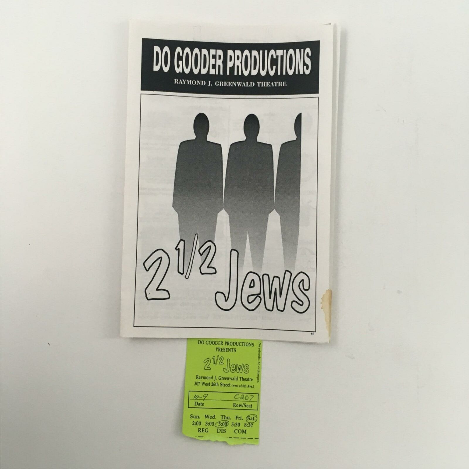 1998 2 1/2 Jews By Alan Brandt, Joe Brancato At Raymond J. Greenwald Theatre