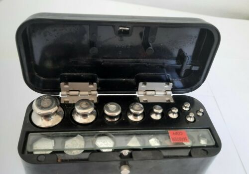 Soviet Vintage Set Of Weights For Scales. Bakelite Box Rare Set Note No Tweezers