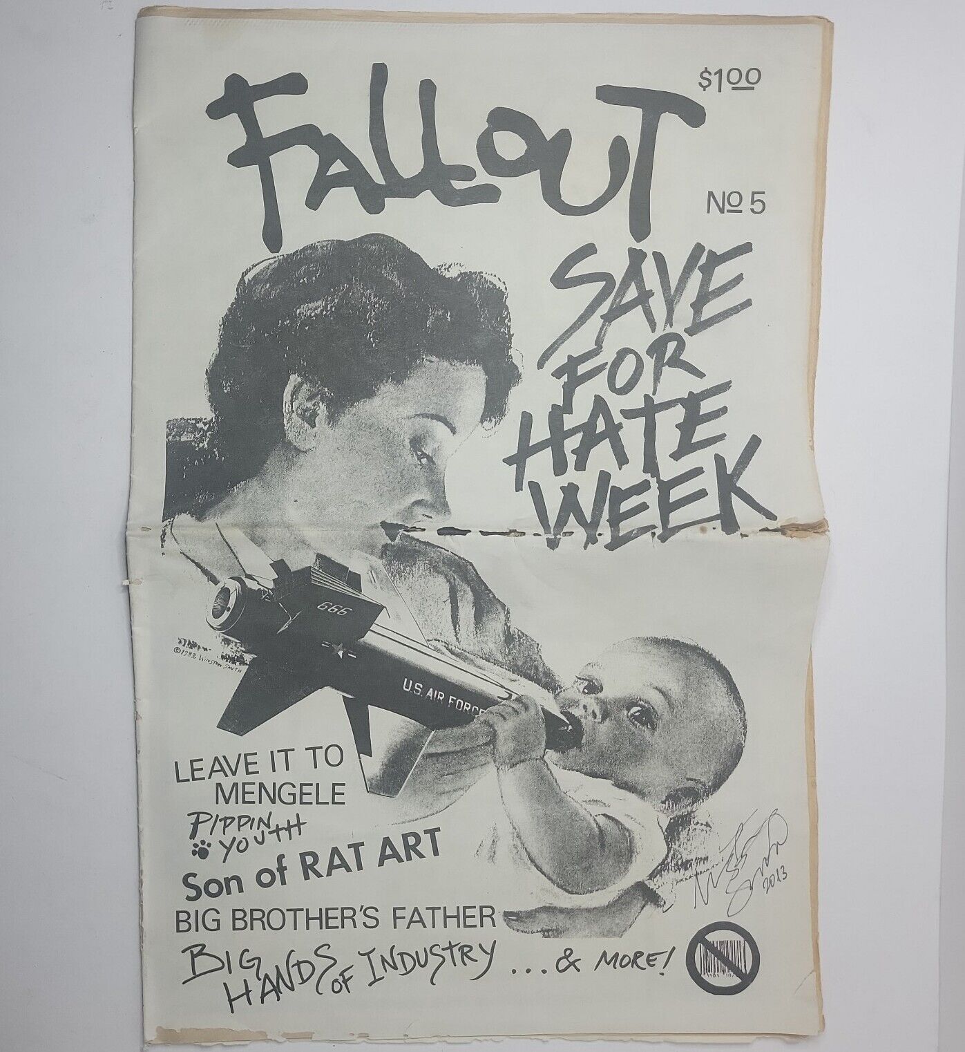Fallout #5 1980's Punk Zine Signed By Winston Smith Dead Kennedys Art Hardcore