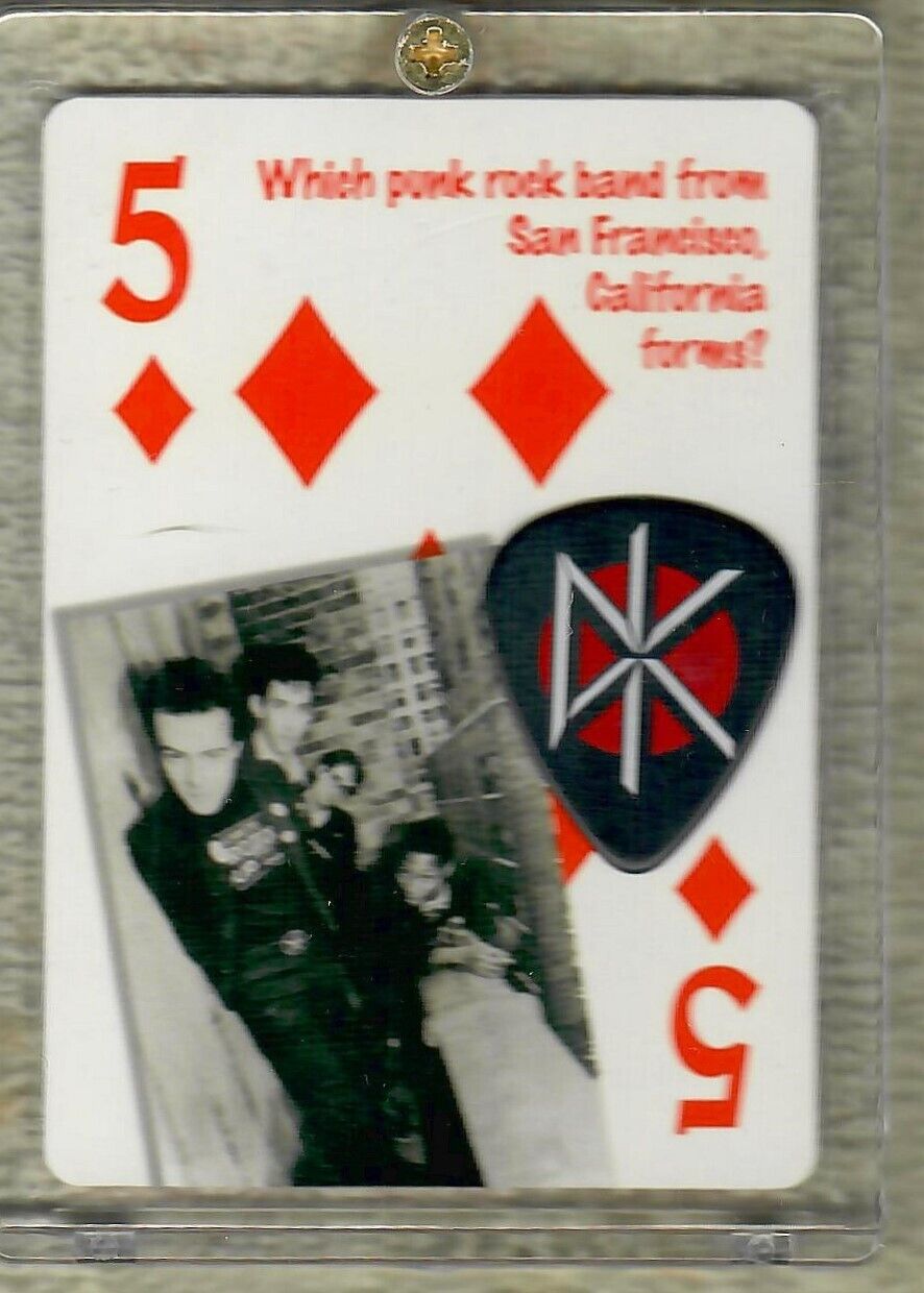 Dead Kennedys 1978 Trivia Card, Guitar Pick & Display..