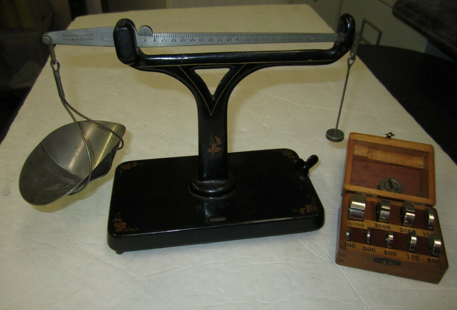 Antique Brown & Sharpe Apothecary Scale With Weights & Box - Circa Early 1900's