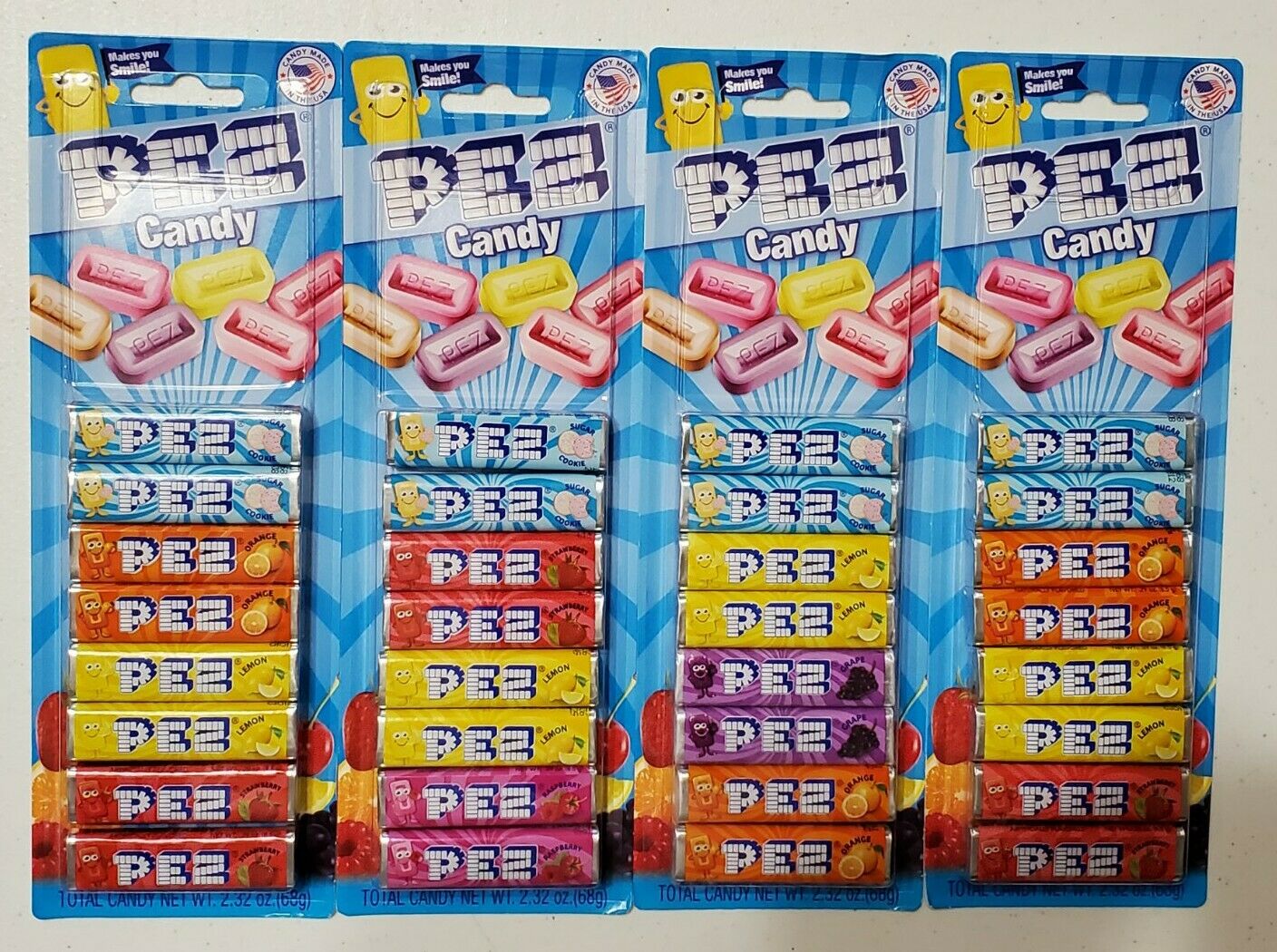 4 Pez Candy 32 Piece Assorted Fruit Sugar Cookie Refills Expire 2025