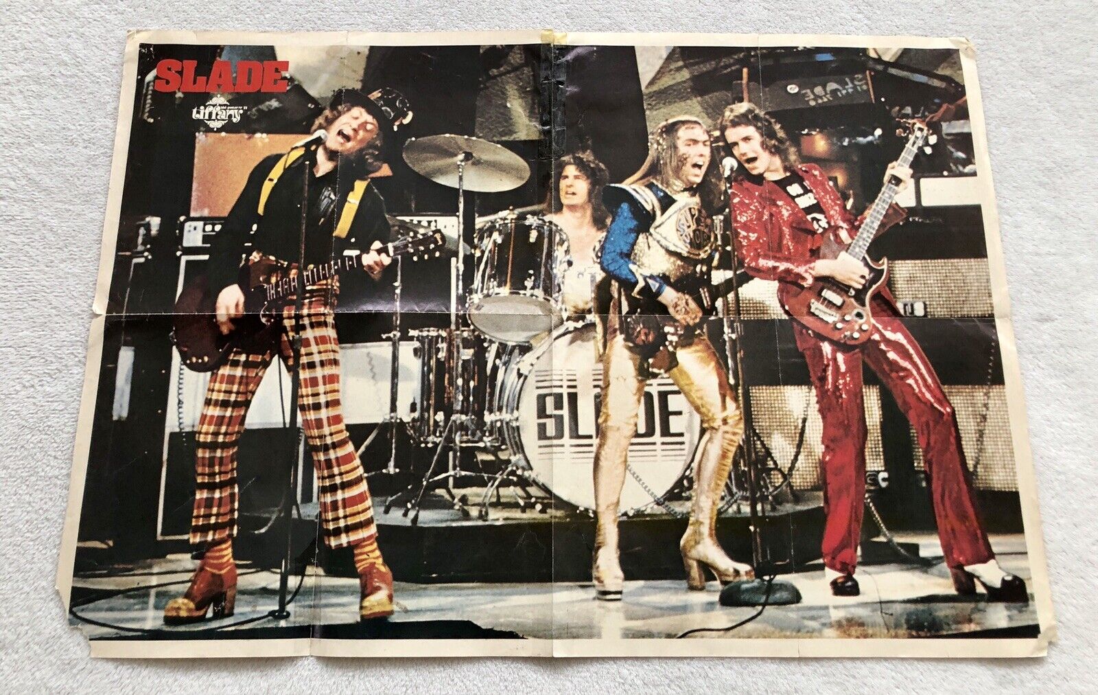 Slade 1974 Swedish Large Poster Magazine Tiffany 1970s Vintage Mega Rare