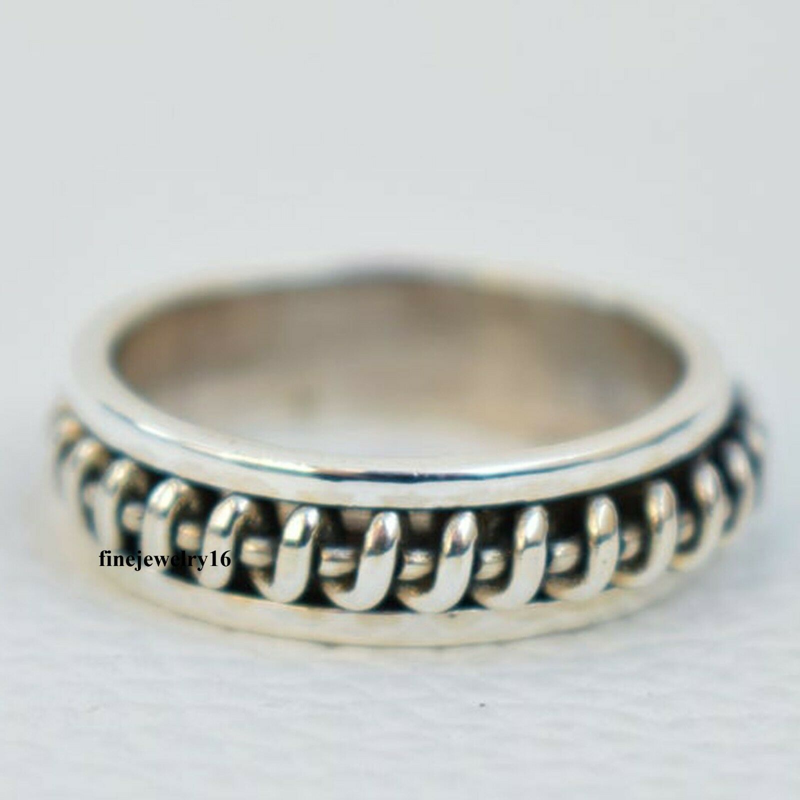 925 Sterling Silver Spinner Ring Meditation Thumb Ring Handmade Designer Ring