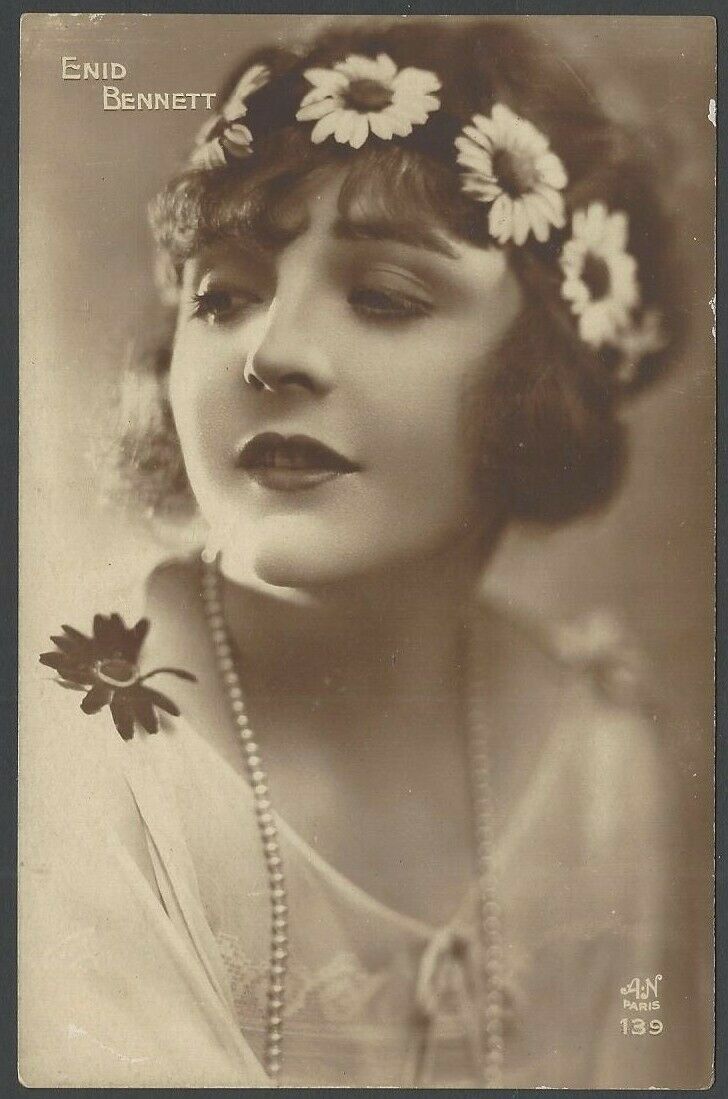 Enid Bennett Edwardian Theater Actress Vintage Real Photo Postcard