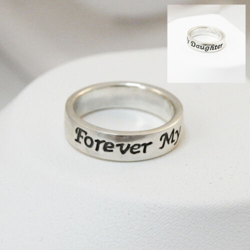 Forever My Daughter Engraved Ring - 925 Sterling Silver - From Mother Father