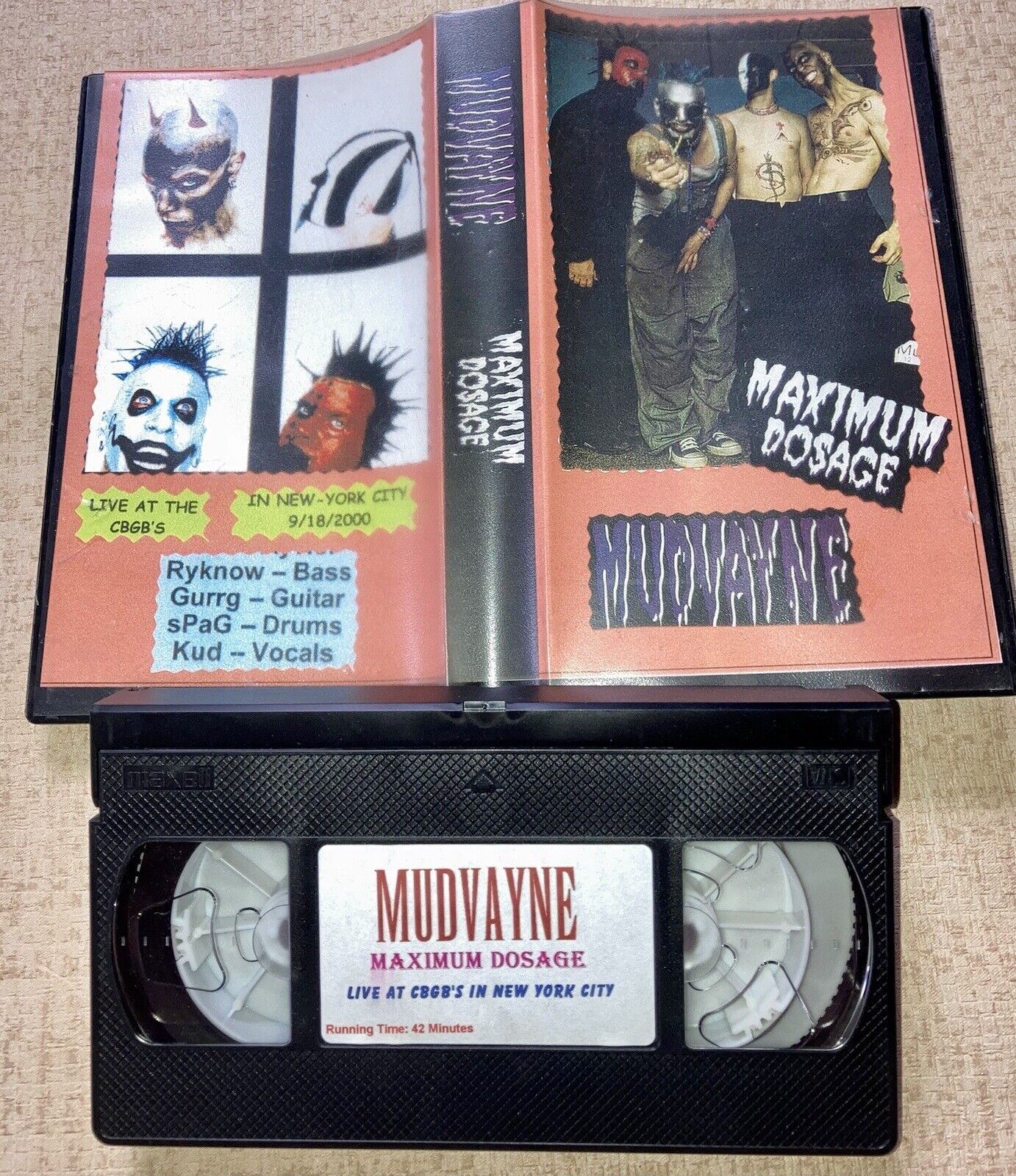 Mudvayne Maximum Dosage Vhs Vtg Cbgb’s New York Live Recorded 09/16/2000