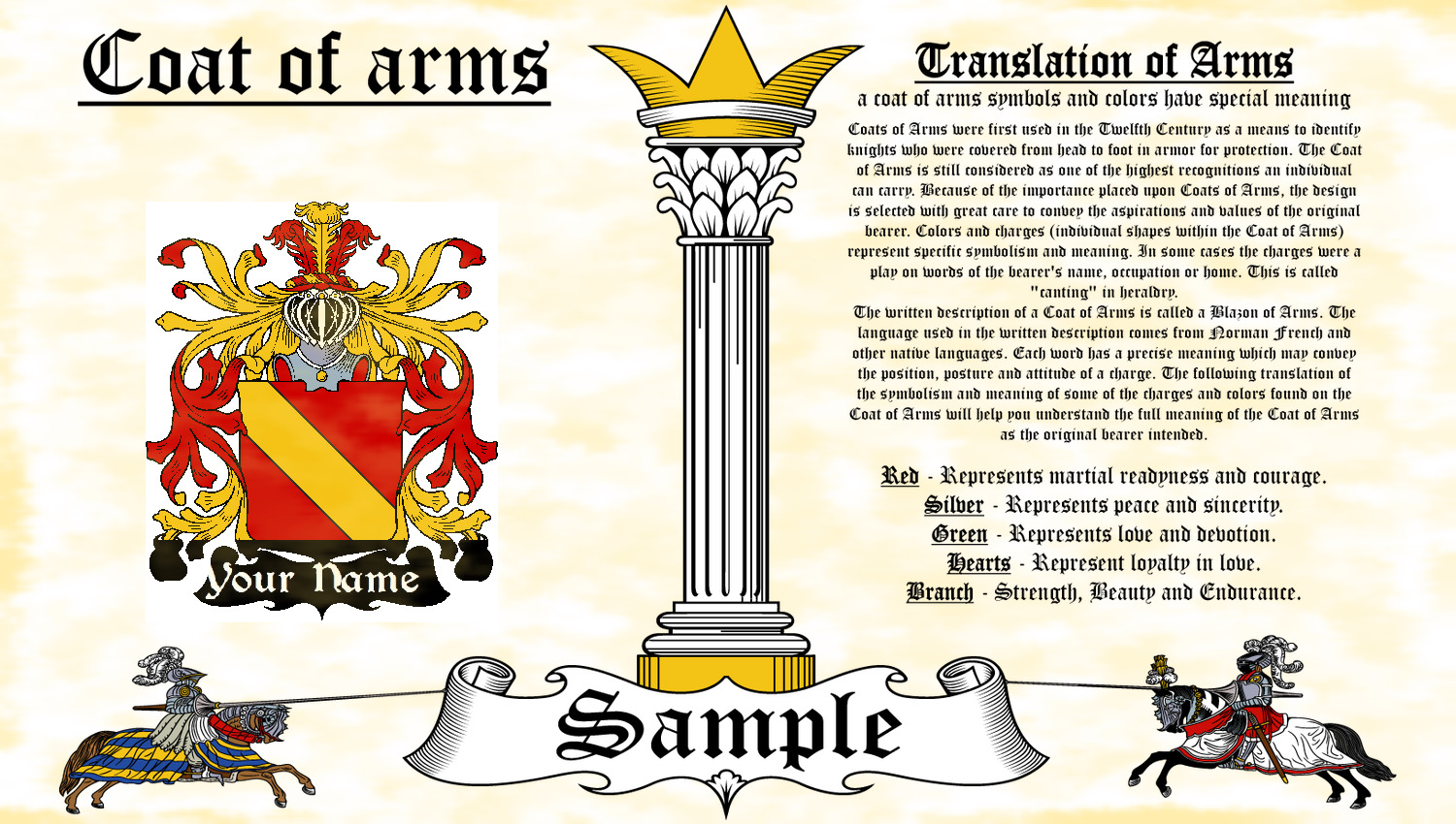 Ippoliti-ippoliti Coat Of Arms Heraldry Blazonry Print