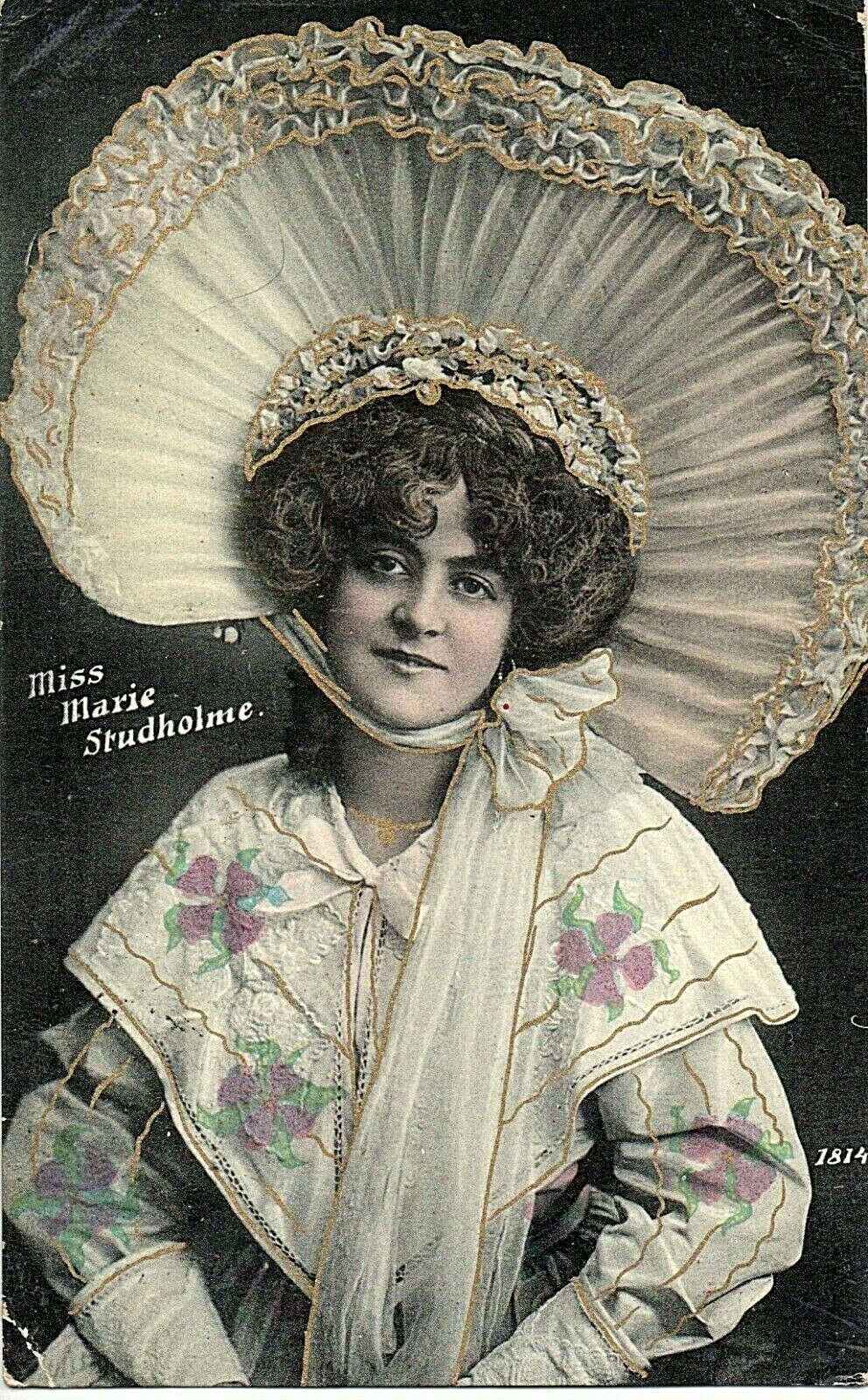 67191 C 1905 Rppc Handcolored Real Photo Pc British Theatre Star Marie Studholme