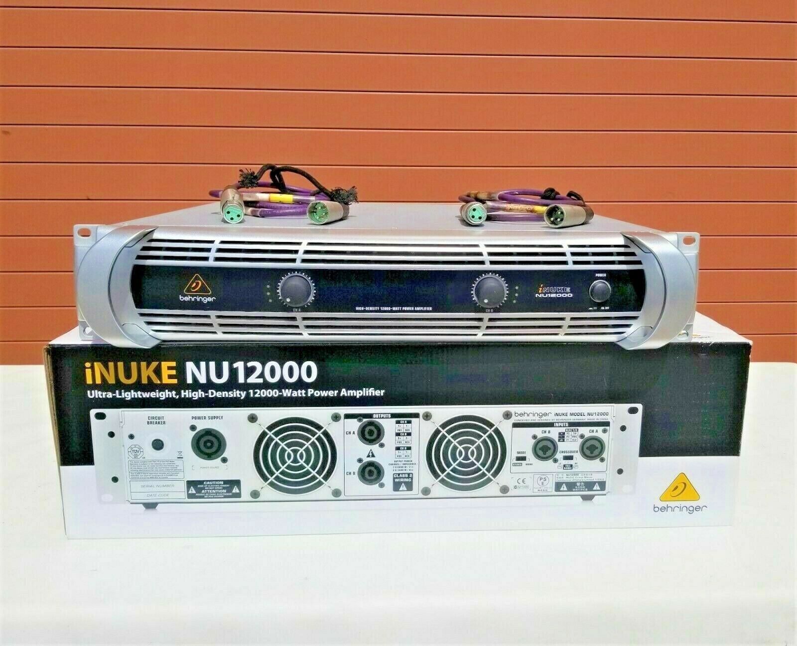 Behringer Nu12000 Inuke 12000w Power Amplifier W/(2) 4ft Xlr Cable (one)