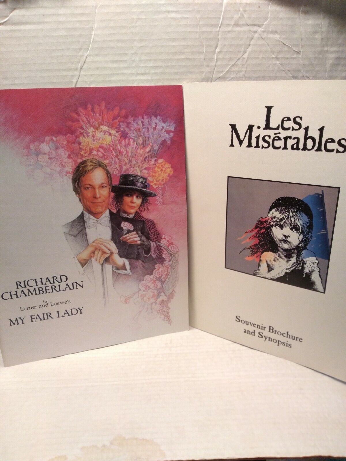 Richard Chamberlain My Fair Lady 1994/les Miserables 1991 Souvenir Programs Mint