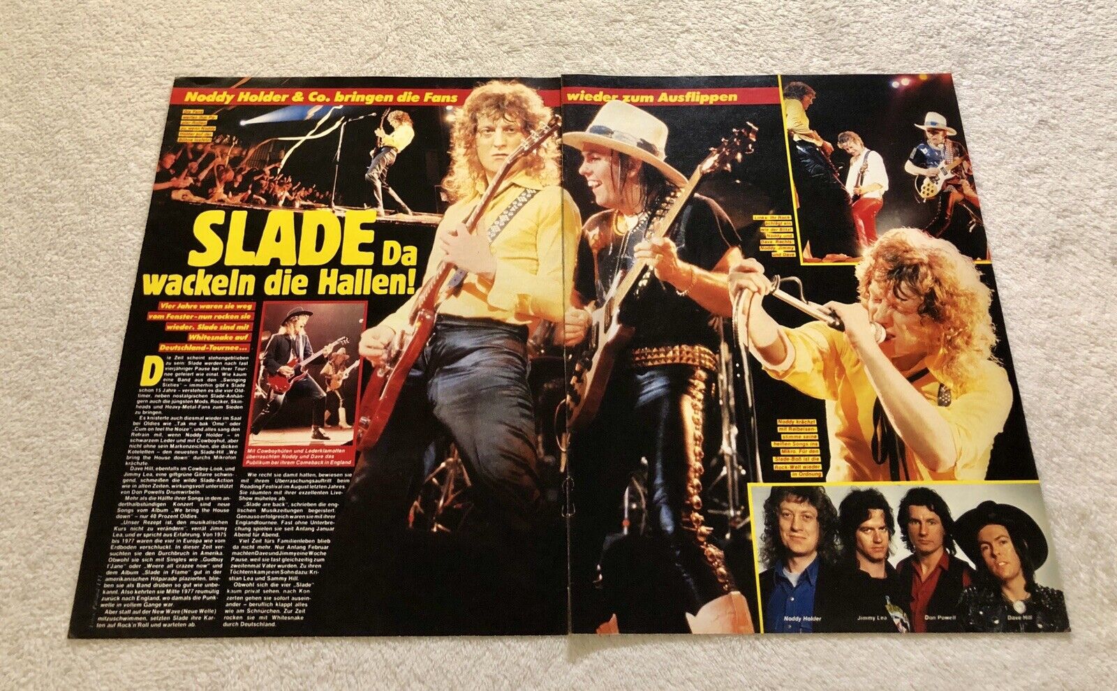 Slade 1981 Clipping Poster German Music Magazine Bravo Vintage Rare 1980s