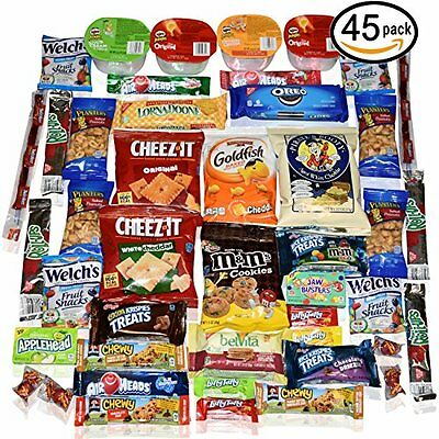 Blue Ribbon Care Package 45 Count Ultimate Sampler Mixed Bars, Cookies, Chips, C