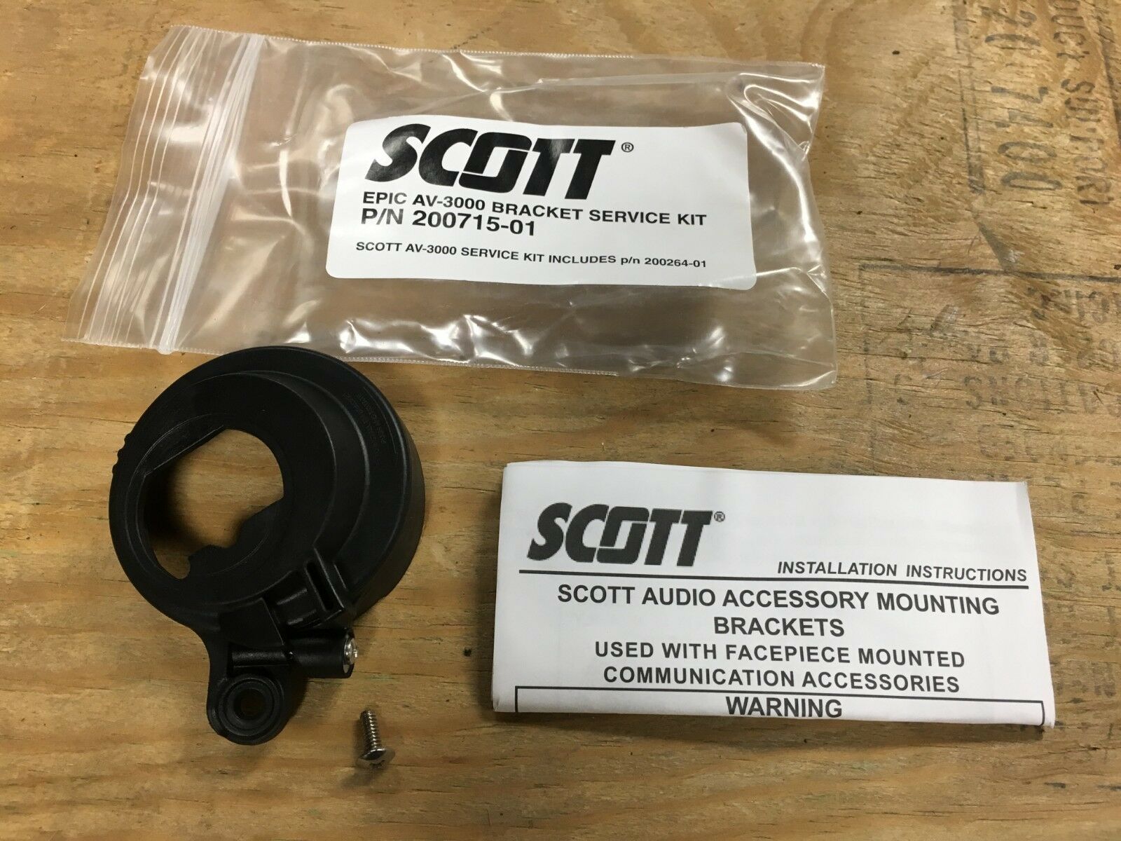 Scott Scba Epic Av-3000 Bracket Service Kit Audio Accessory Mount Voice Amp New