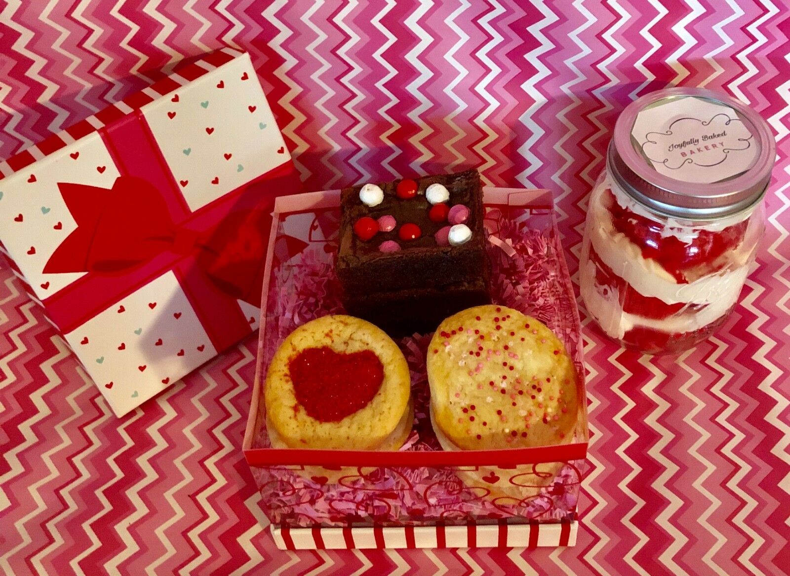 Love/valentines Day Theme Cookies & Brownies Gift Box